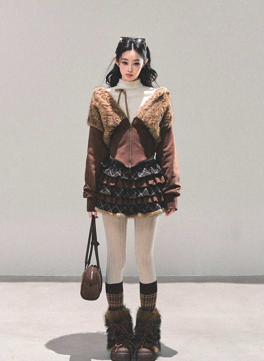 Lambswool Short Hooded Jacket DIA0681