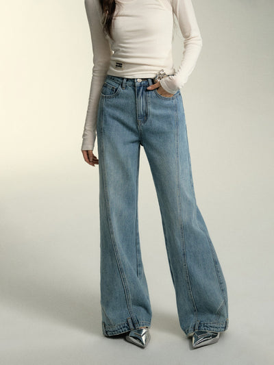 Deconstructed Waist Patchwork Jeans SOM0063