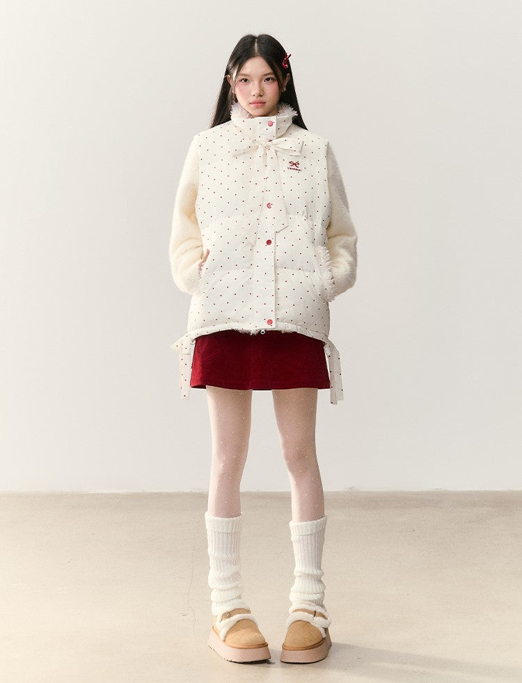 Polka Dot Bow Down Vest/Base Layer Top NTO0245