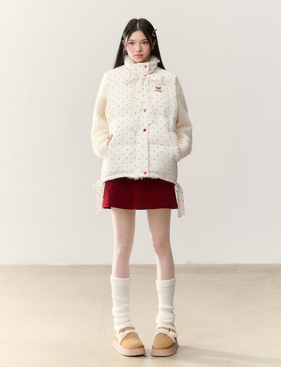 Polka Dot Bow Down Vest/Base Layer Top NTO0245