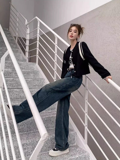 90s Vintage Distressed Straight Jeans SOM0082