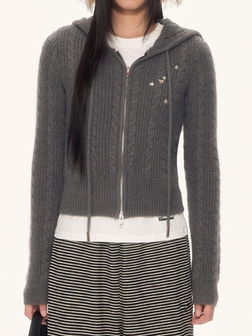 Cat Ear Knitted Hooded Cardigan WEE0096