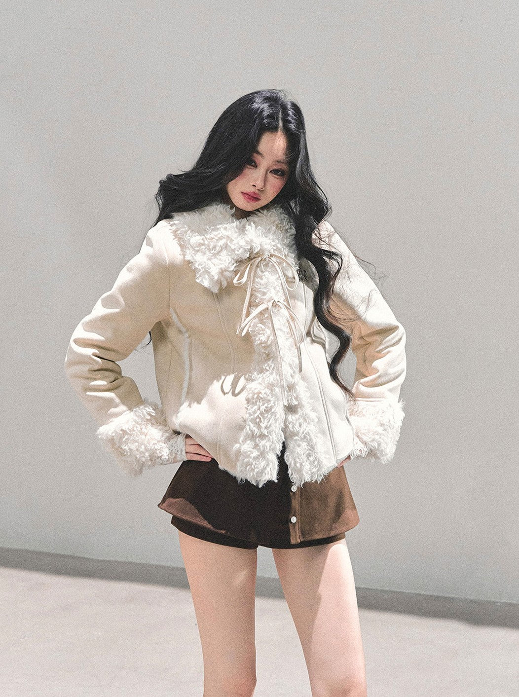 French-style Shearling Plush Cotton Jacket DIA0670