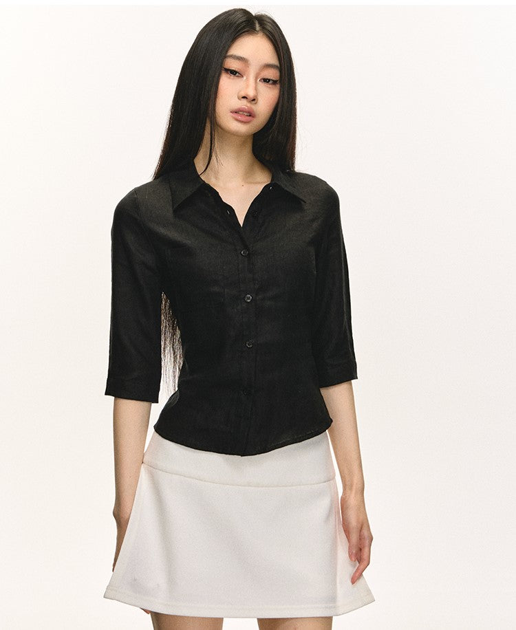 Linen Mid-sleeve Shirt ANA0052