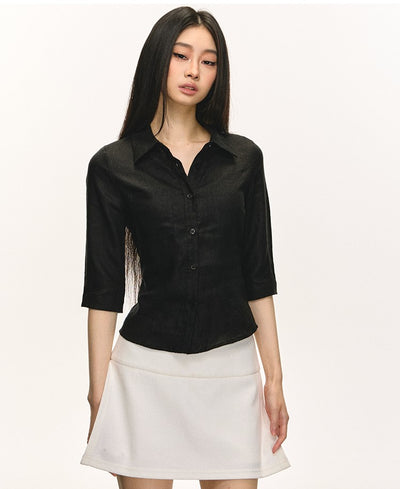 Linen Mid-sleeve Shirt ANA0052