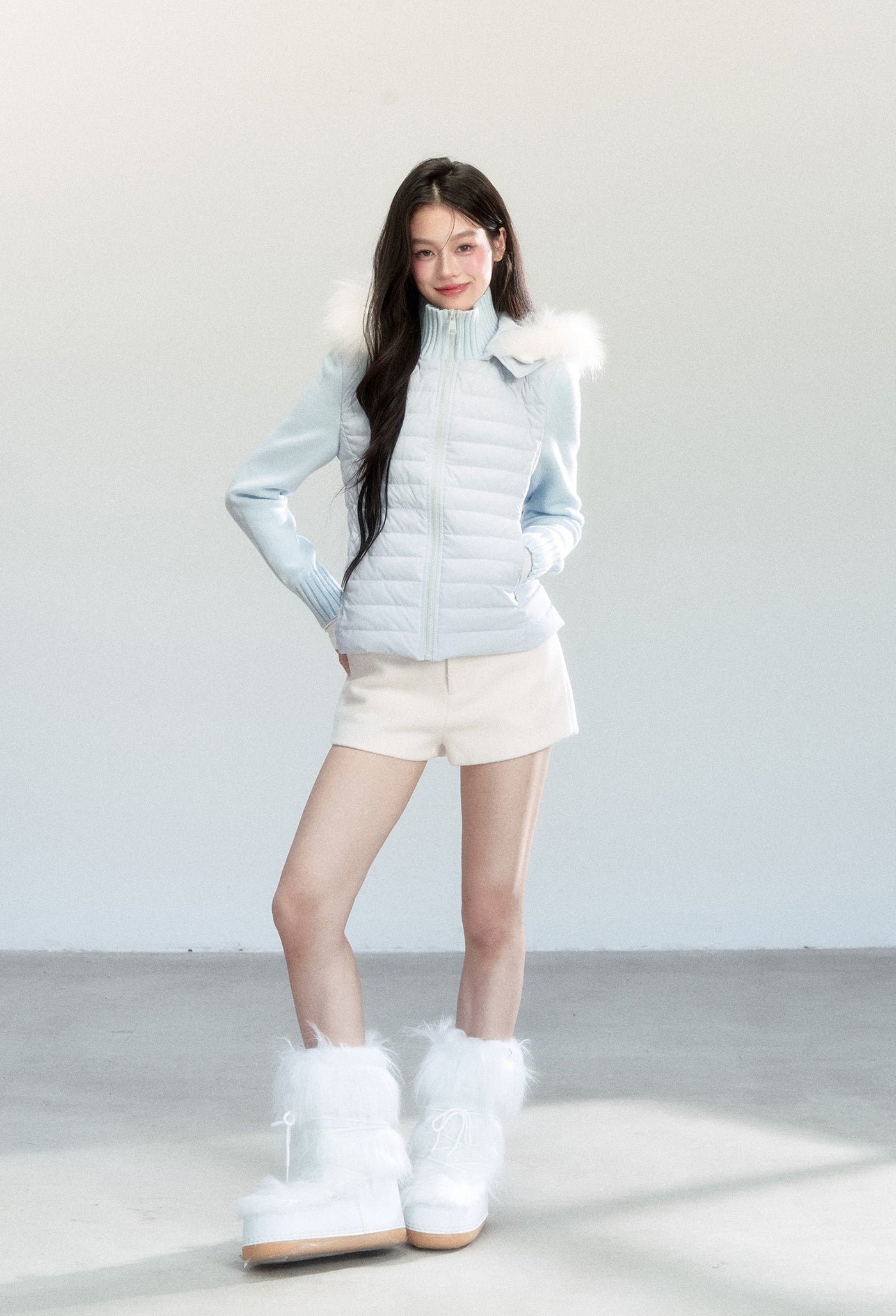 Fur Collar Hooded Down Jacket FRA0453