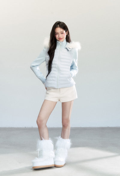 Fur Collar Hooded Down Jacket FRA0453