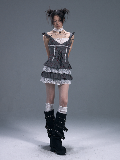 Lace Cake Tutu Suspender Dress FRU0090
