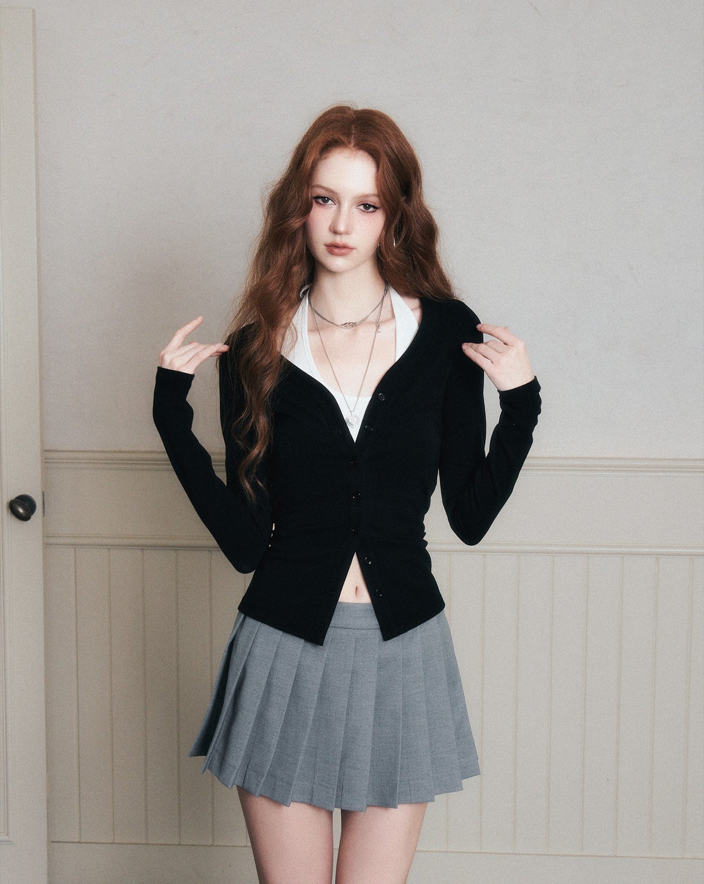 Low-Waist Pleated Skirt LUL0181