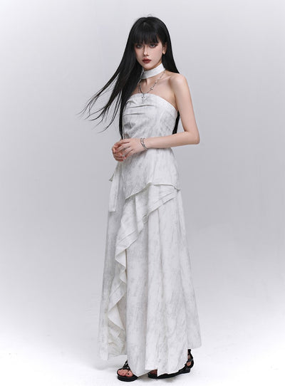 White Artistic Tube Top/Skirt LAD0209
