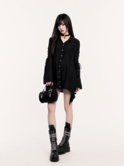 Tie-up Trumpet Sleeve Shirt VOC0434