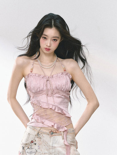 Lace Halter Neck Top DIA0461