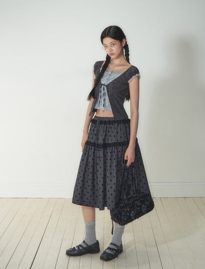 Fake Two-piece Floral Lace Top SOO0019
