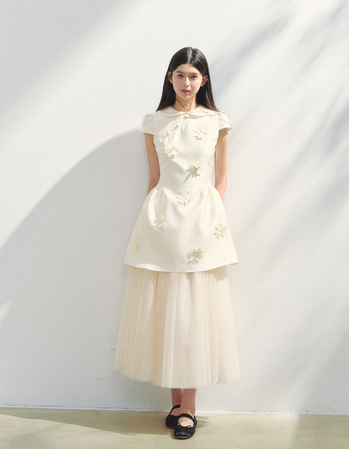 Doll Collar Flower Puffy Dress SUN0146
