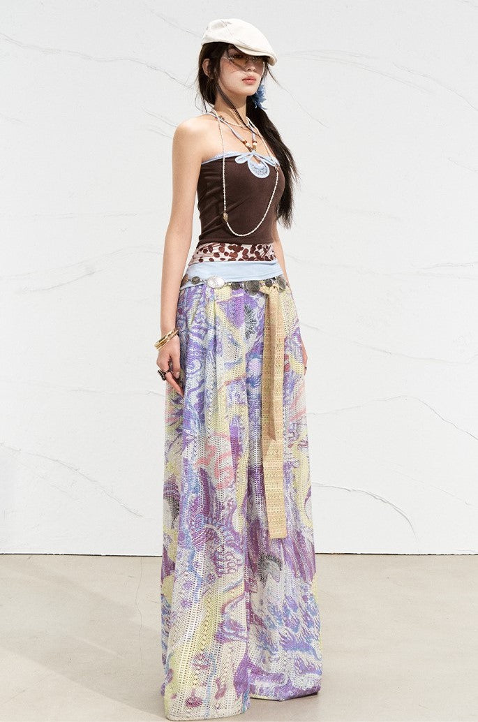 Natural Gauze Printed Pants OFA0255