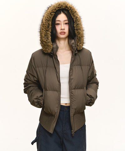 Fur Collar Hooded Bread Down Jacket ANA0082
