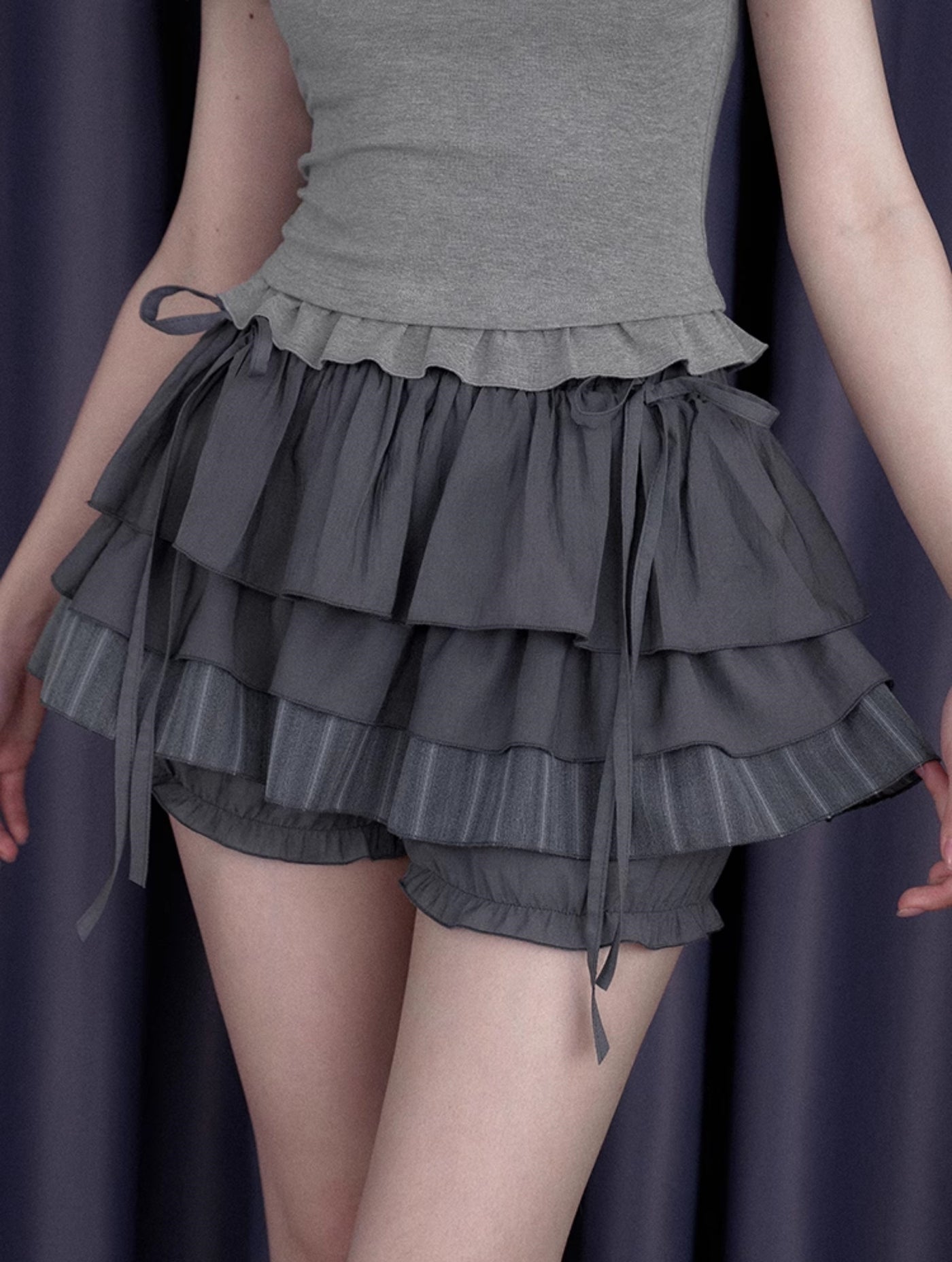 Gray Cake Skirt Pants SAG0262