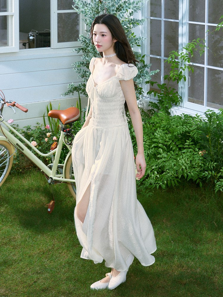 Elegant V-neck Slit Long Dress LAL0218