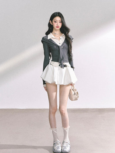 Fake Two-piece Short Polo Shirt DIA0541