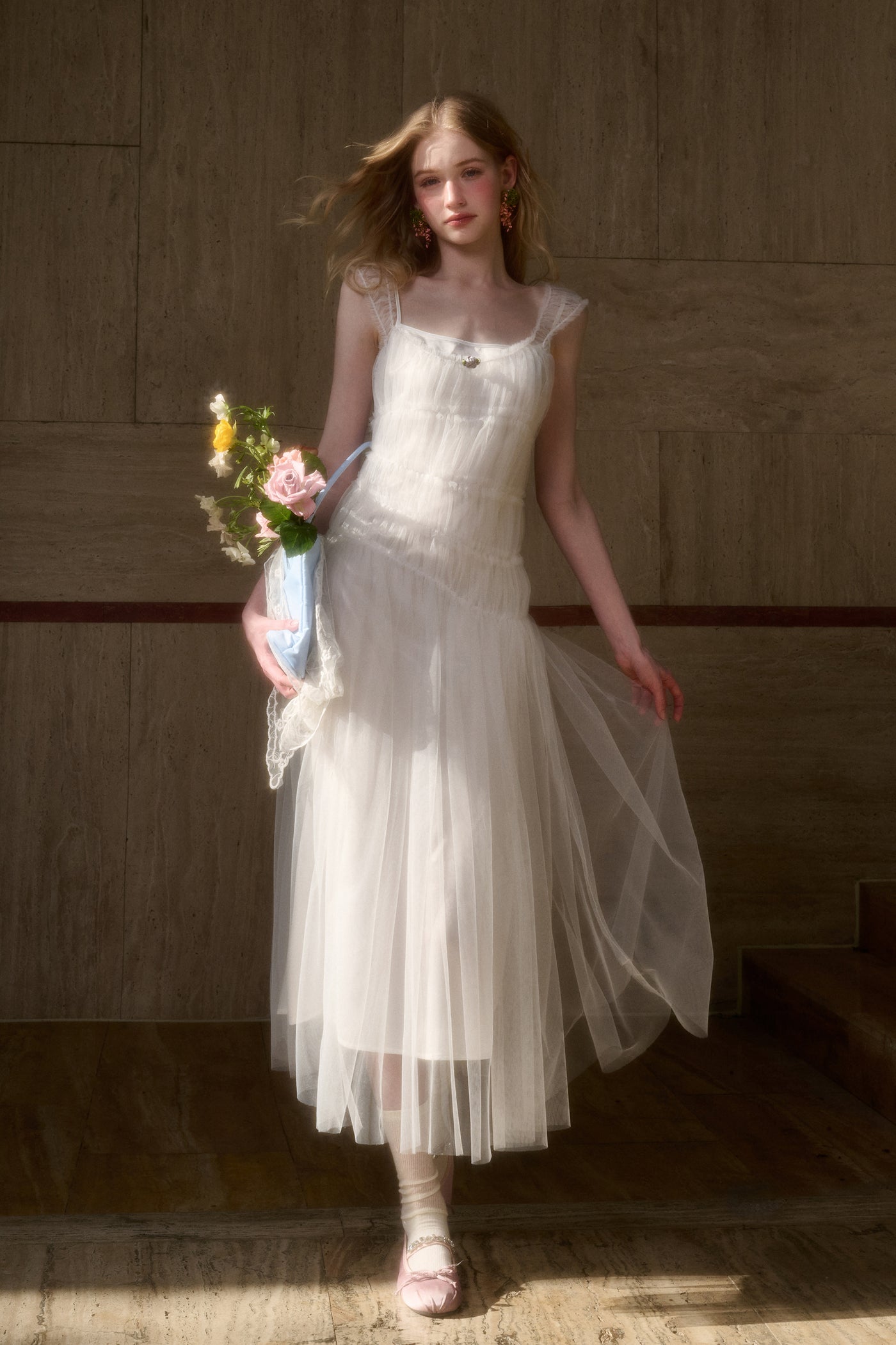 Puffy Tulle Mesh Suspender Dress GRO0130