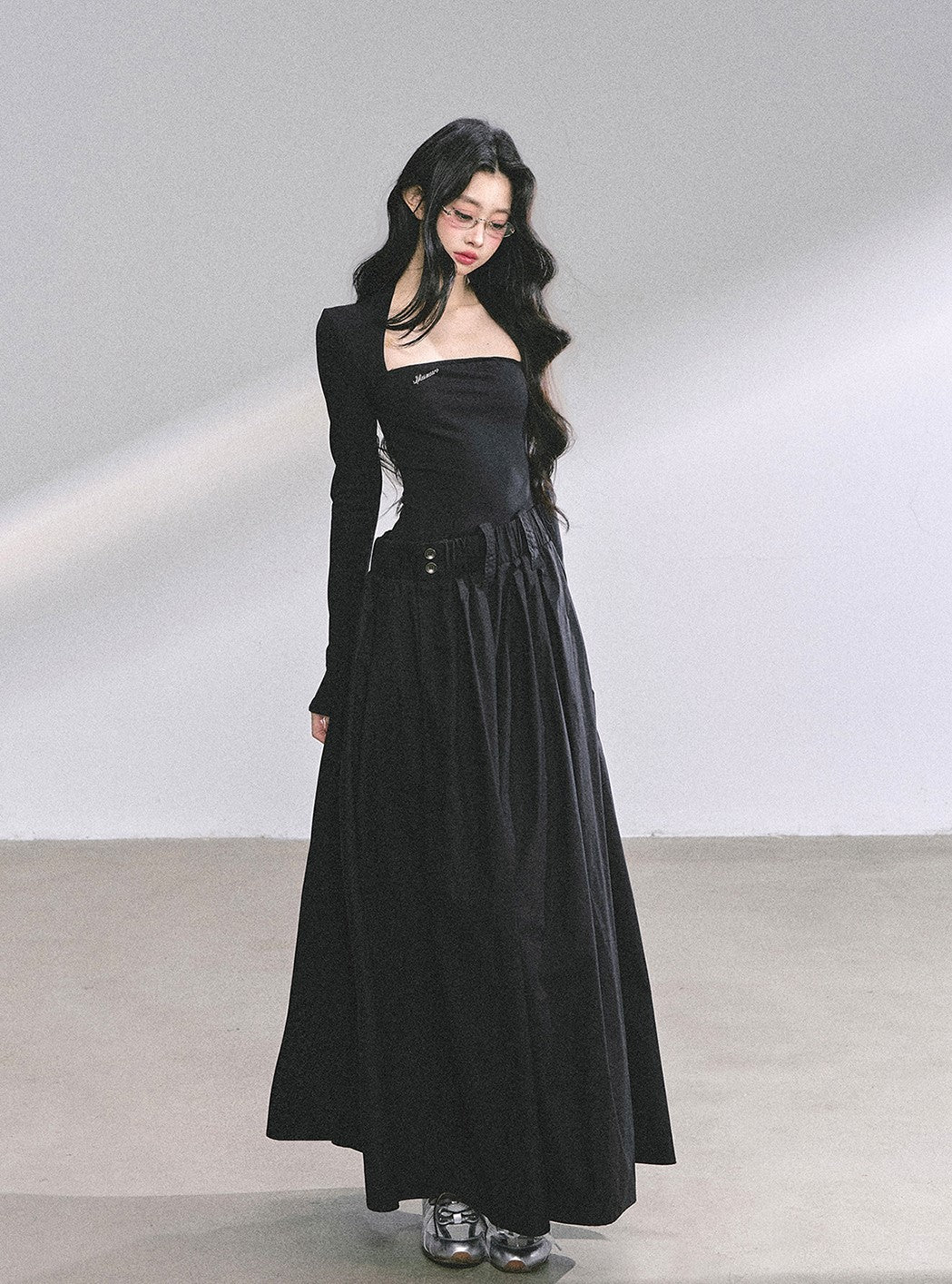 Hepburn Style Long-sleeved Dress DIA0559