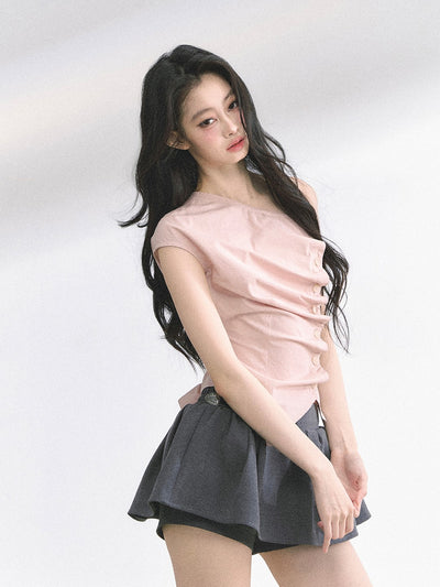 Off-shoulder Slim Shirt DIA0482