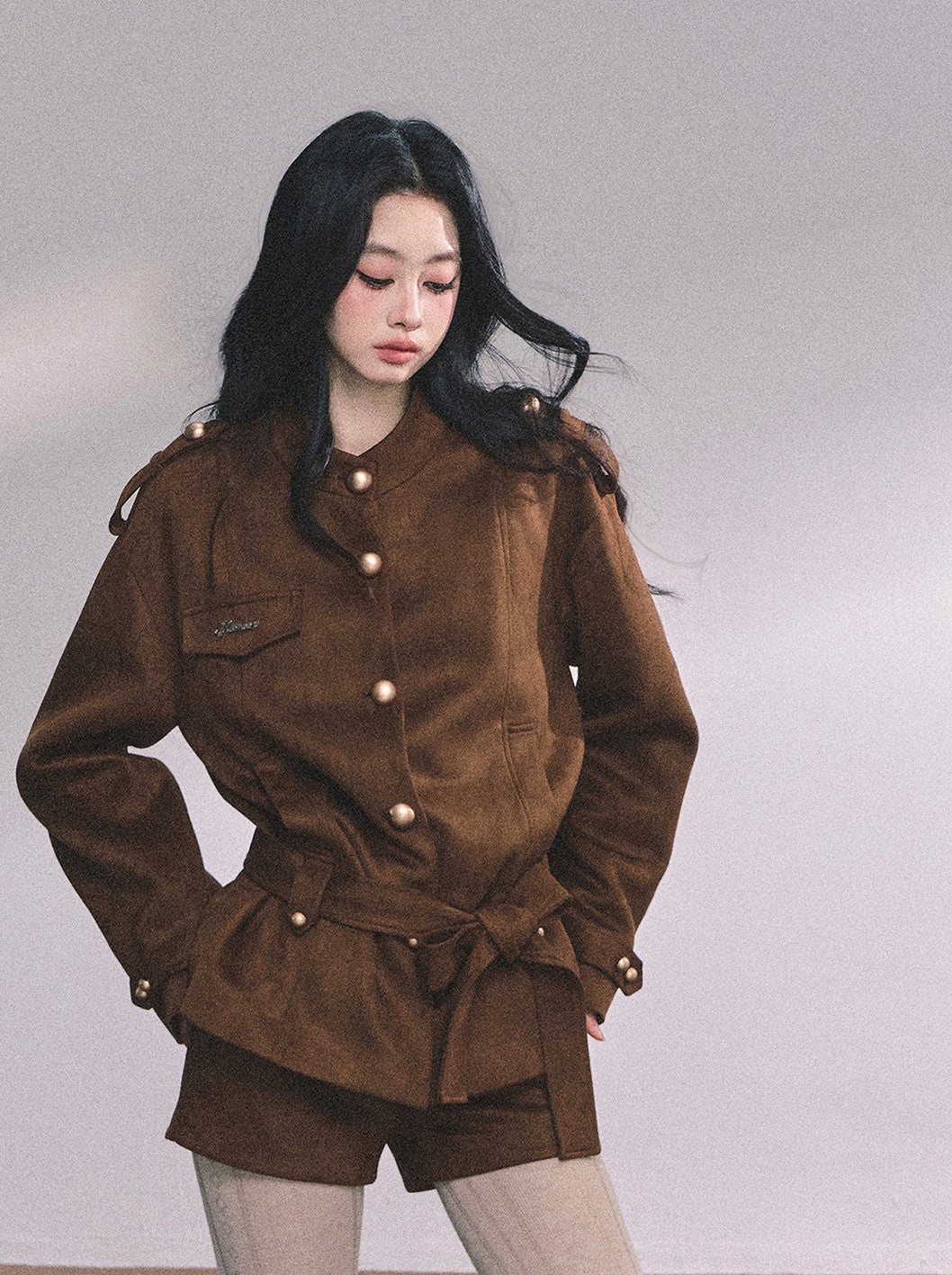 Gold Suede Suit Jacket/Shorts DIA0610