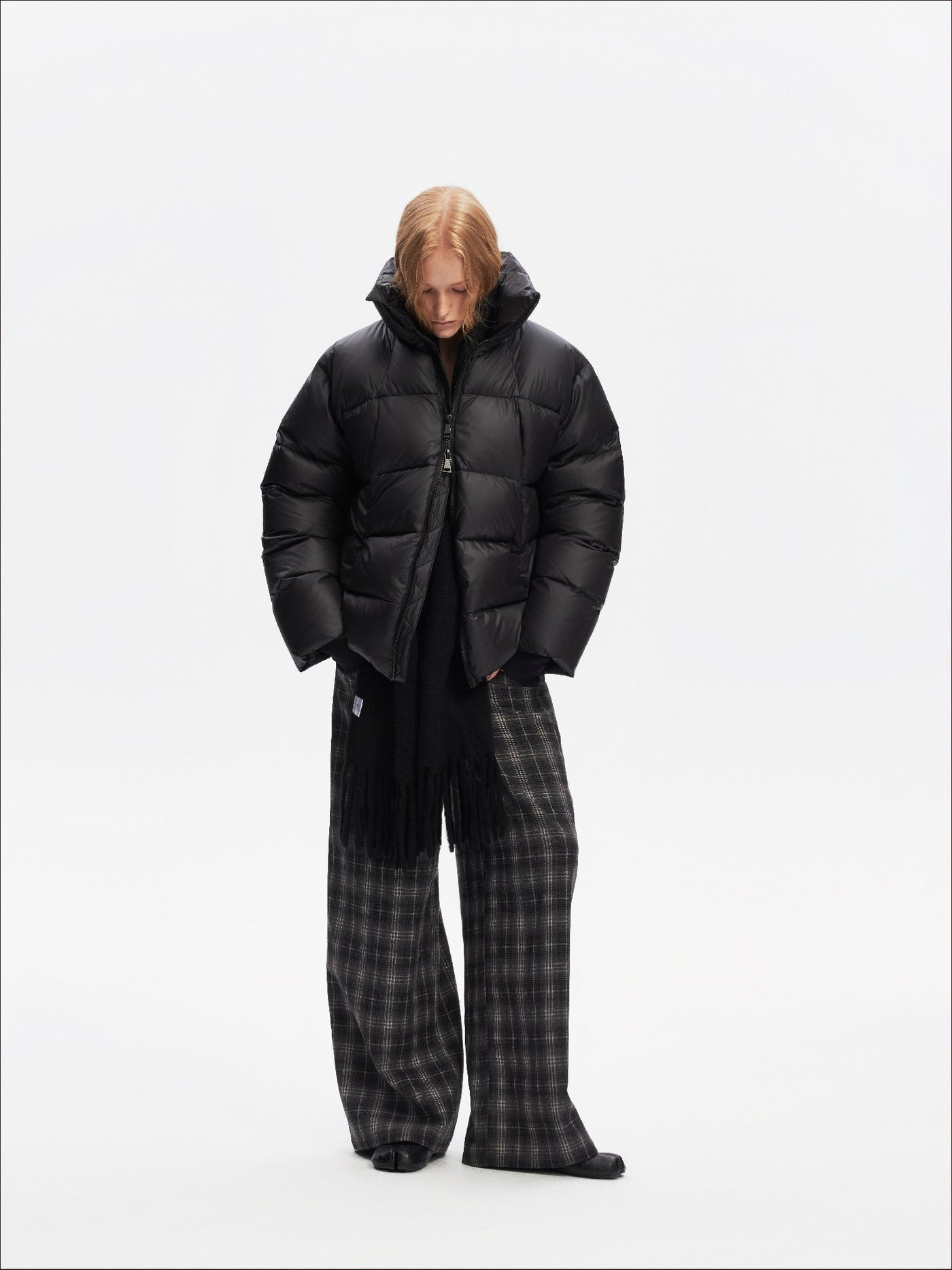 Stand Collar Retro Black Down Jacket SAL0208