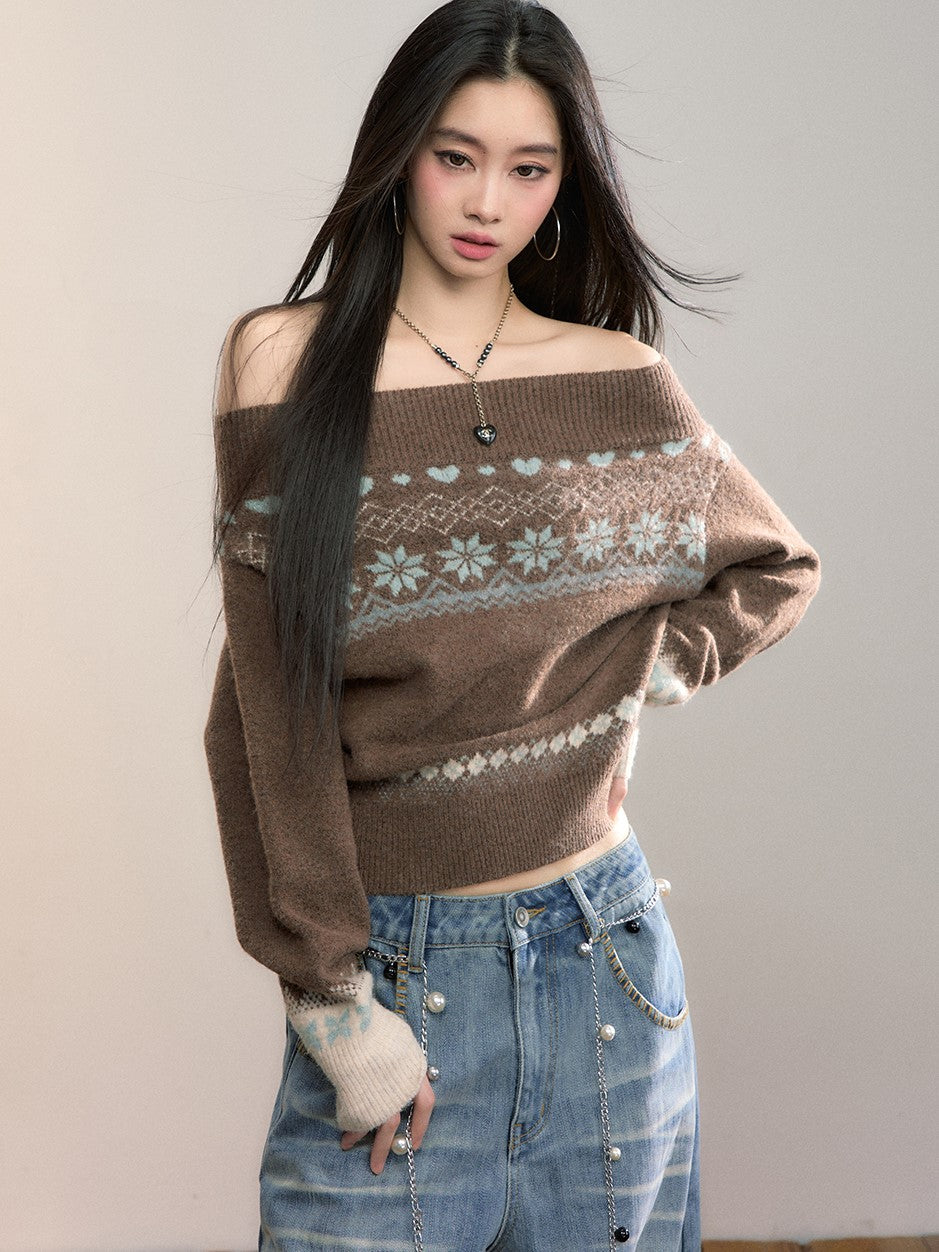 Off-Shoulder Casual Sweater VIA0367