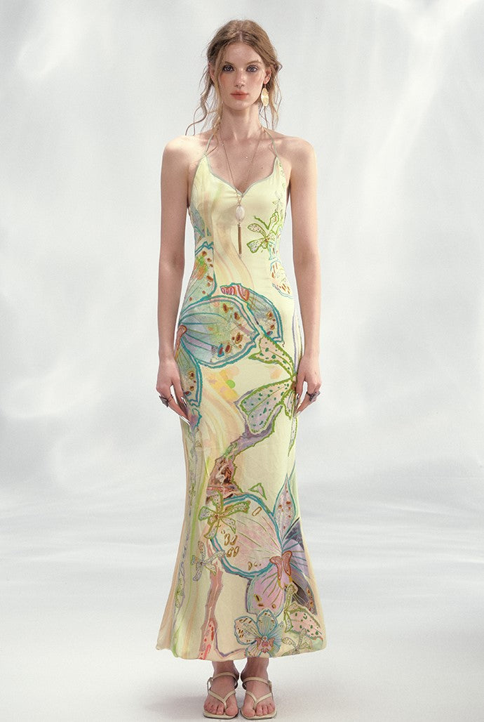 Floral Ocean Sling Fishtail Dress OFA0247