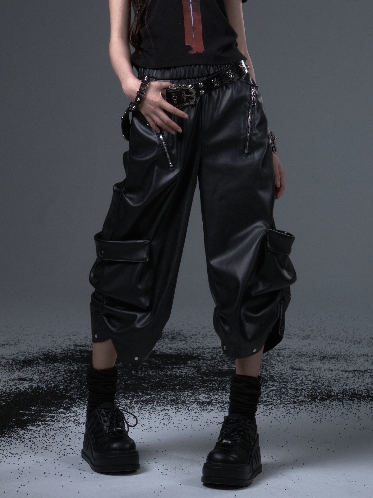 Punk Lantern Leather Pants FRU0100