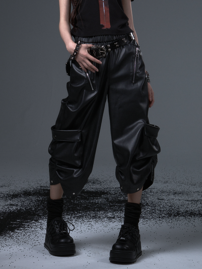 Punk Lantern Leather Pants FRU0100
