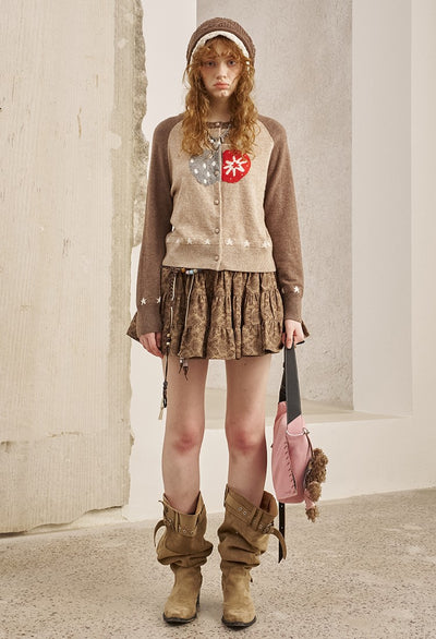 Apple Long-sleeved Knitted Cardigan DID0242