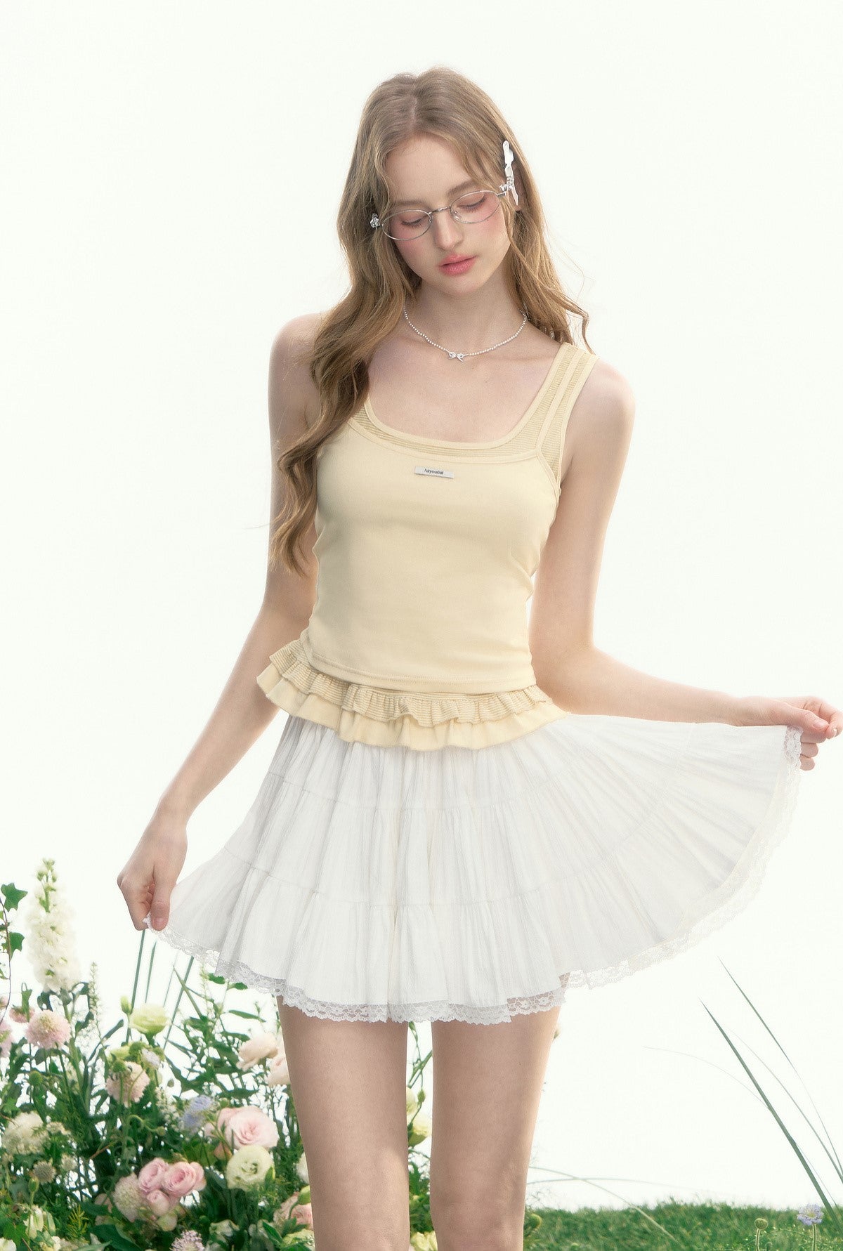 Striped Short Slim Camisole AYF0091