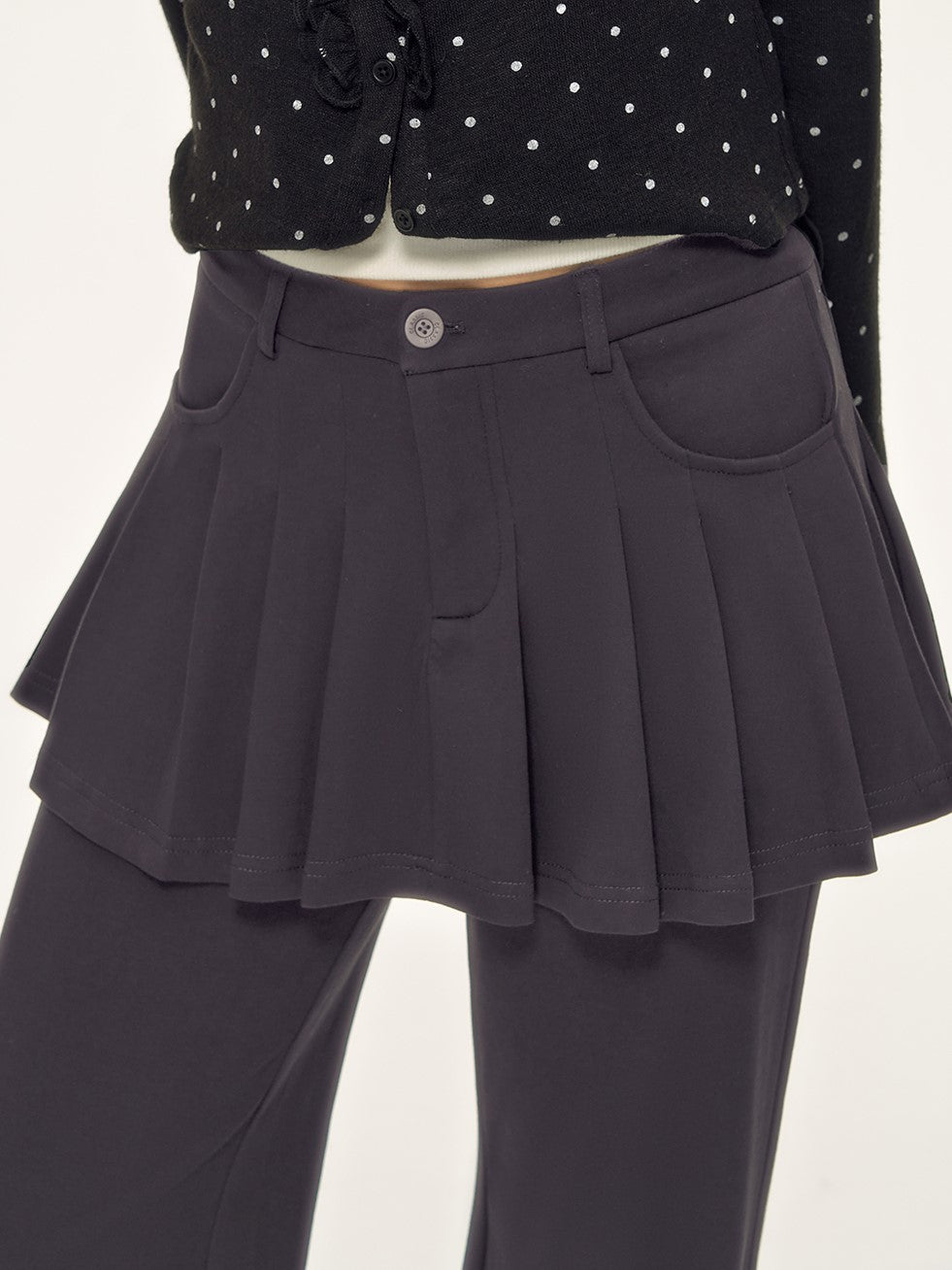 Faux Two-piece Pleated Skirt Pants WEE0085