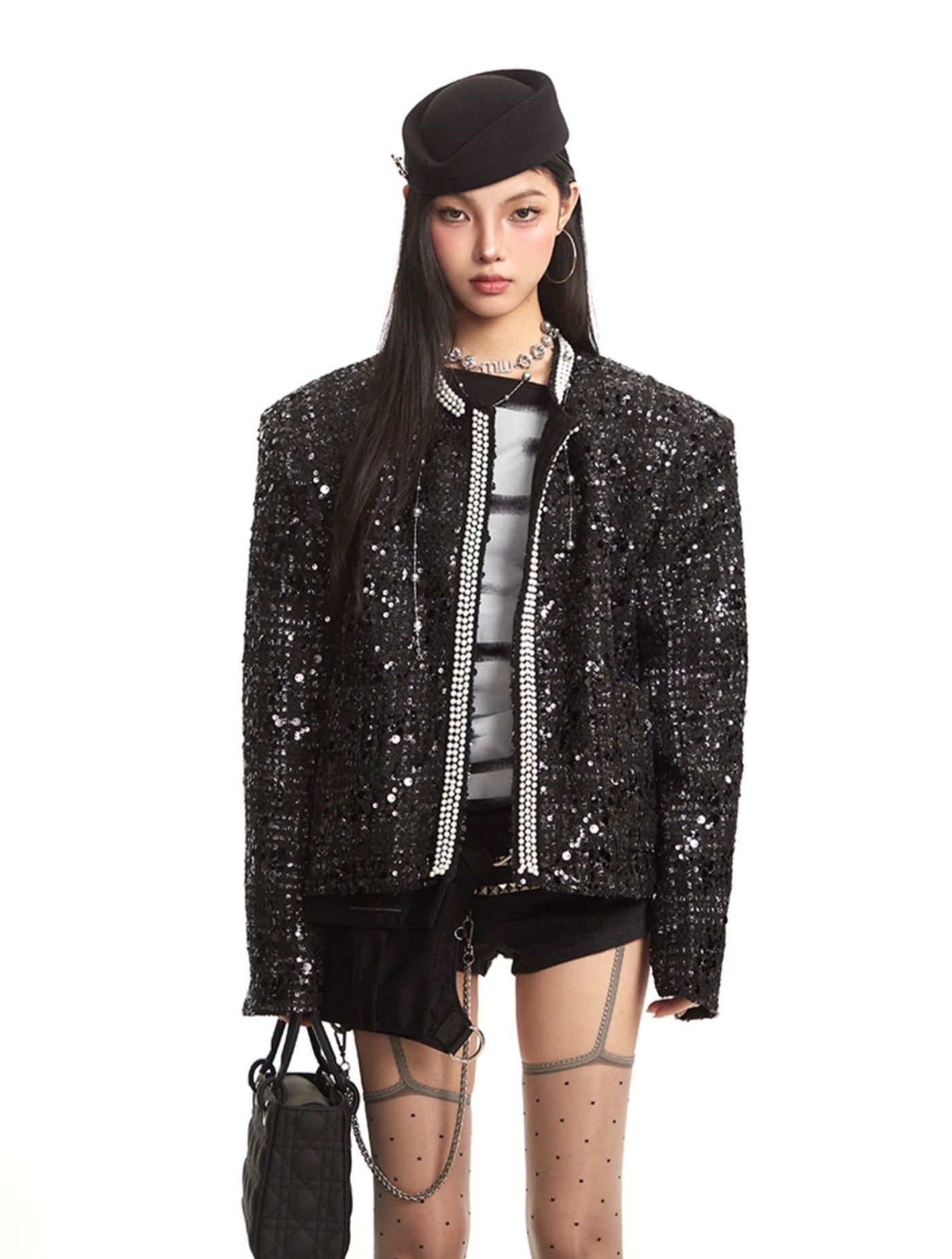 Black Luxury Style Long Sleeve Jacket UNC0272