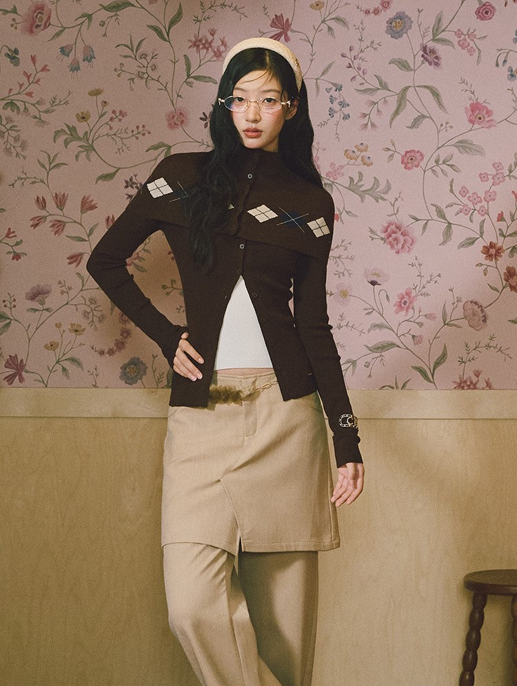 Faux Two-Piece Layered Wide-Leg Pants LAL0231