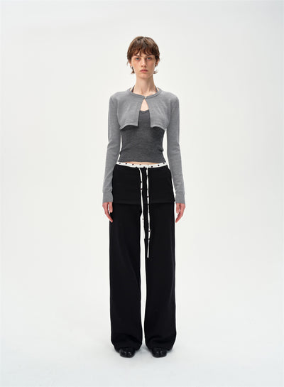 Polka Dot Waist Casual Sweatpants CUR0255