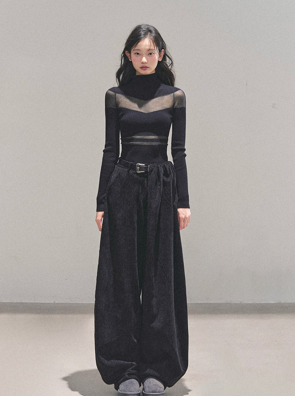 Loose Wide-Leg Belt Pants DIA0716