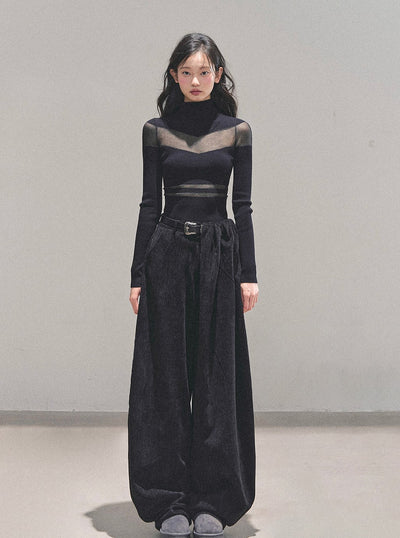 Loose Wide-Leg Belt Pants DIA0716