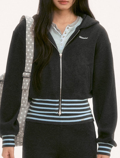 Color Block Striped Slim Fit Hooded Jacket WEE0128