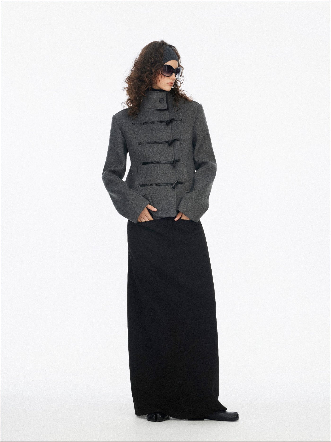 Stand Collar Horn Button Coat SAL0196