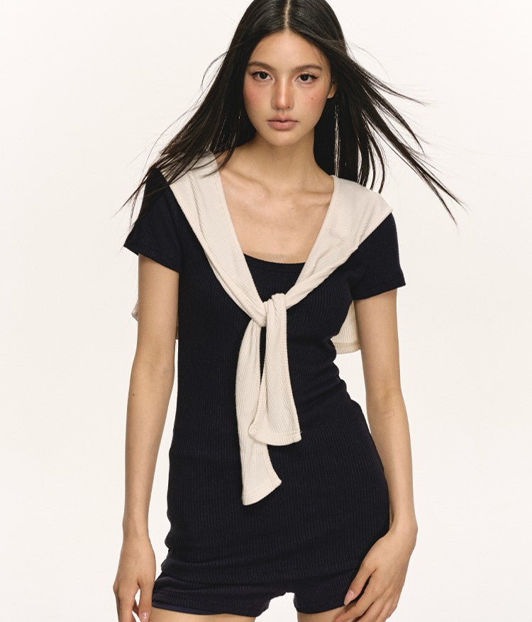 Temperament Slim Short-sleeved Top/Shorts ANA0025