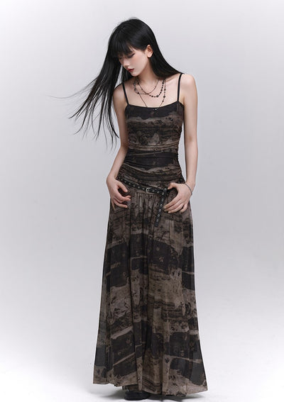 Black and Brown Suspender Dress LAD0210