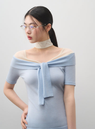 One-shoulder Twisted Slim T-shirt LAL0160