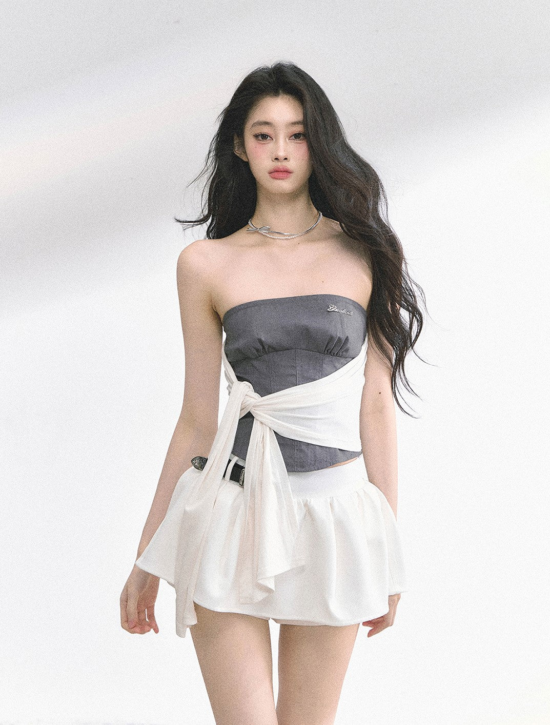 One Shoulder Waist Slim T-shirt DIA0520