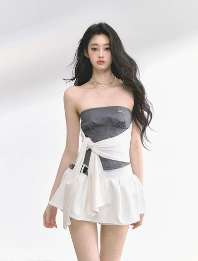 One Shoulder Waist Slim T-shirt DIA0520