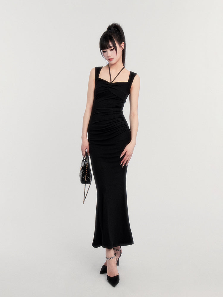 Square Neck Slimming Fishtail Dress VOC0390