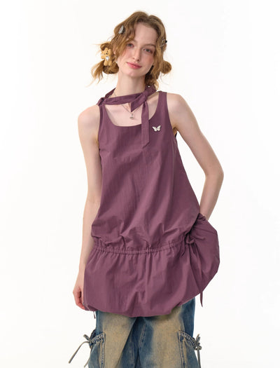 Retro Design Hem Waist Suspender Dress ZIZ0295