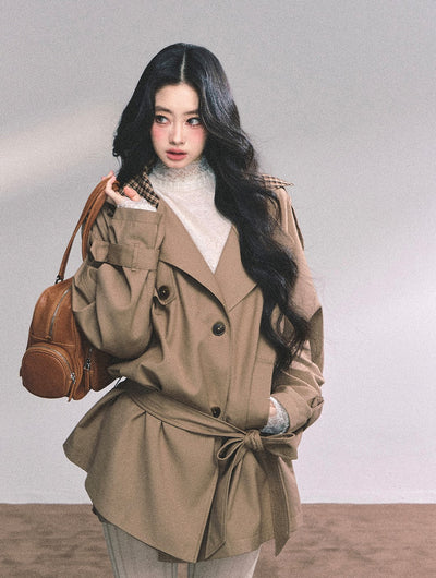 Hepburn Style Plaid Jacket DIA0652